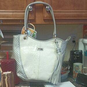 Elegant White and Gray Women's Tote Bag By M & C